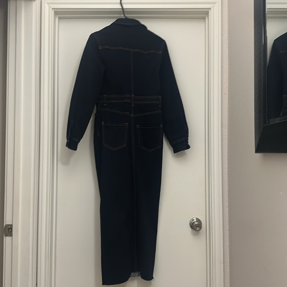 Zara Navy Long Sleeve Dress with Gold Buttons - Picture 2 of 6